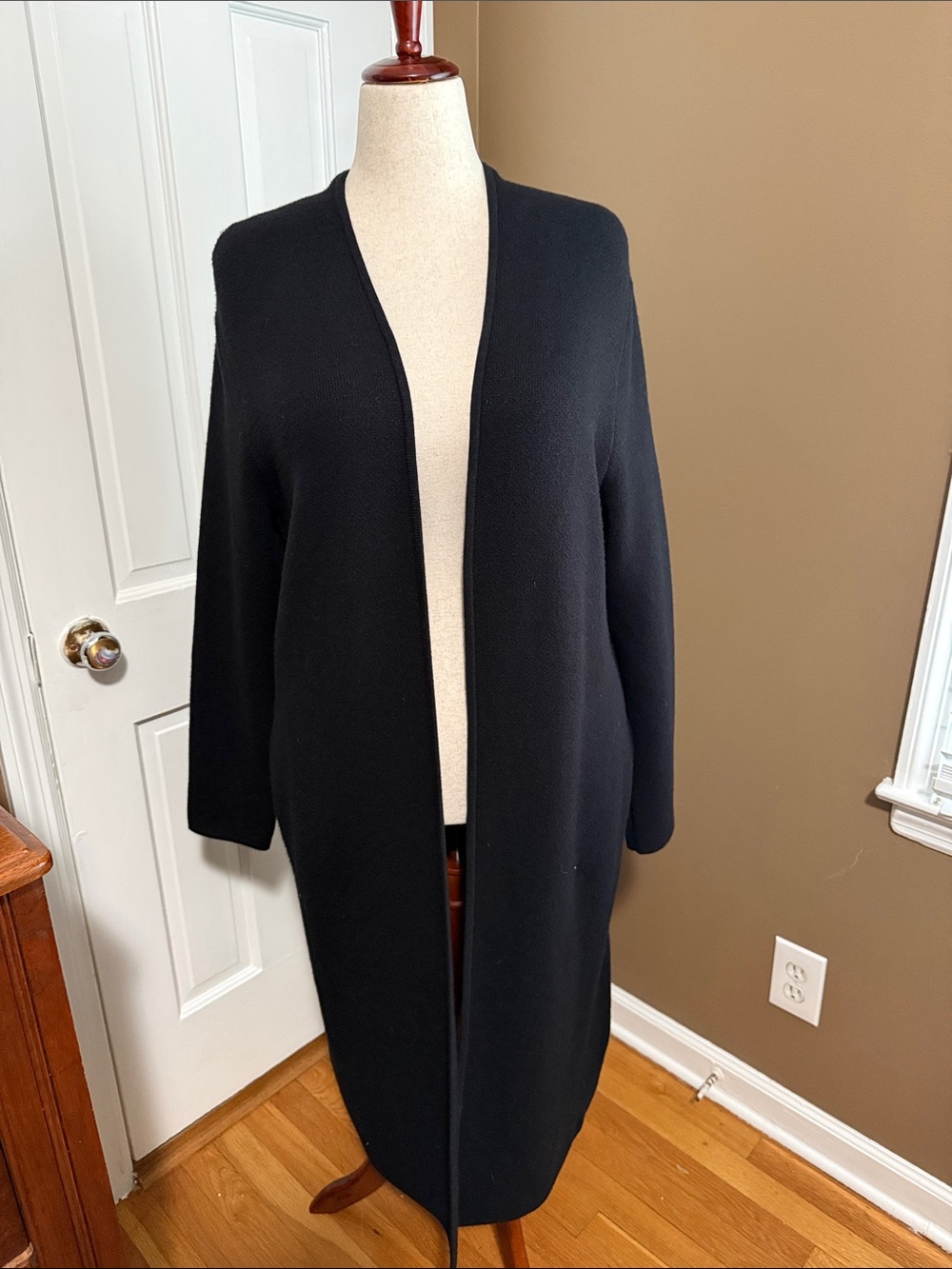 Banana Republic Black Open-Front Long Cardigan